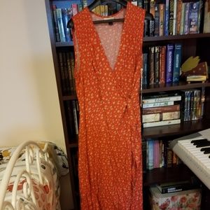 Universal Thread Orange Floral Wrap Dress